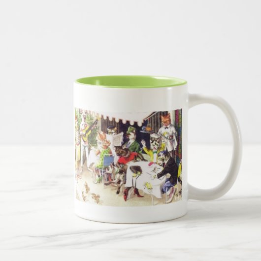 mok van koffie met katten en honden (Rechts)