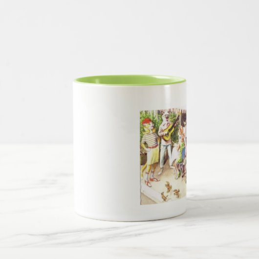 mok van koffie met katten en honden (Center)