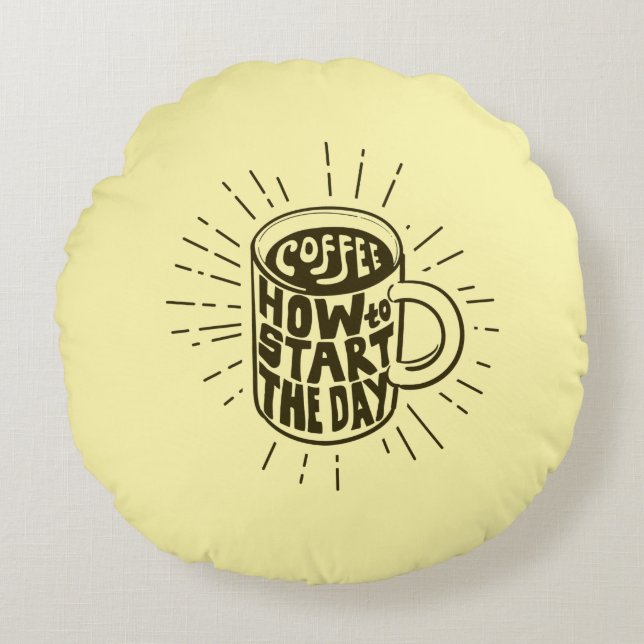 Mok van koffie rond kussen (Voorkant)