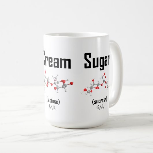 Mok van koffie, room en suikermocule (Voorkant rechts)