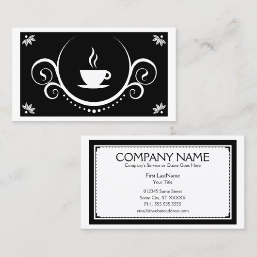 mok van koffie visitekaartje (Voorkant / Achterkant)