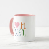 Mok van koffiekoffie met vliegtuigbrandstof, met d (Voorkant links)