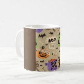 Mok van koffiepatroon met halloween (Voorkant links)