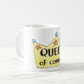 Mok van koningin van comms (Voorkant links)