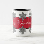 Mok van kristallijne zilversneeuwvlokken, bevroren (Midden)