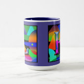 Mok van L- en K-monogram koffie in prizmatische al (Midden)