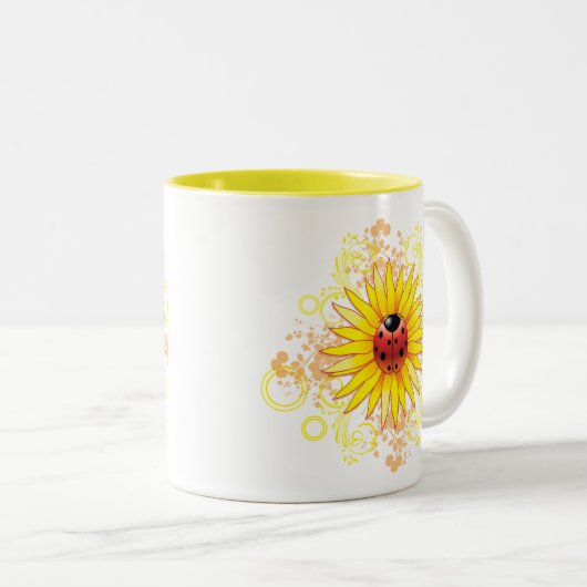 Mok van laestraten en zonnebloemen (Voorkant rechts)