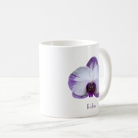 Mok van lavendel en witte orchidee koffie (Voorkant rechts)