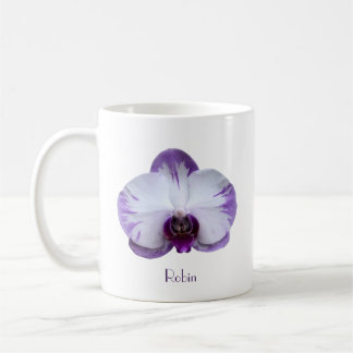 Mok van lavendel en witte orchidee koffie