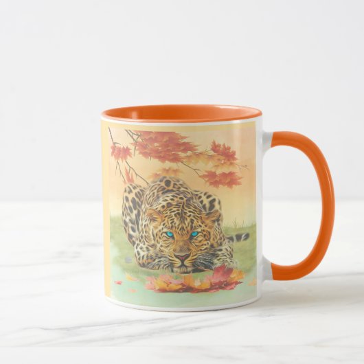Mok van leopard art koffie (Rechts)