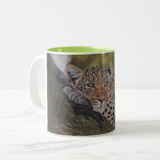 Mok van leopard-koffie (Voorkant links)