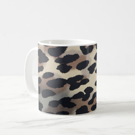 Mok van leopard Print Coffee (Voorkant links)