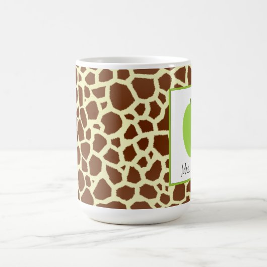 Mok van leraar Groene Apple-Giraffe afdrukken (Center)