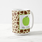 Mok van leraar Groene Apple-Giraffe afdrukken (Voorkant rechts)