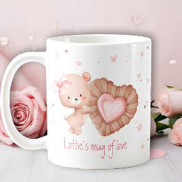 Mok van liefde Schattigee teddybeer Cookie Roze Va