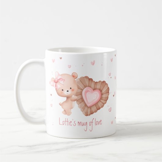 Mok van liefde Schattigee teddybeer Cookie Roze Va (Links)