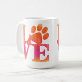 Mok van liefdesschilders drukt koffie af (Voorkant links)