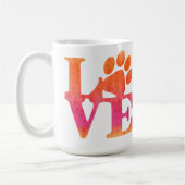 Mok van liefdesschilders drukt koffie af (Links)