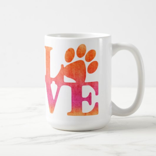 Mok van liefdesschilders drukt koffie af (Rechts)