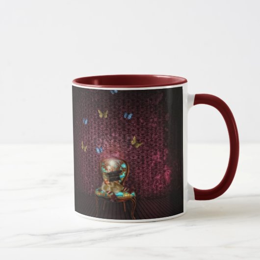 Mok van magische Butterflies met maroon (Rechts)