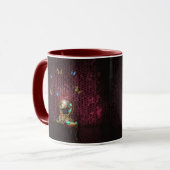 Mok van magische Butterflies met maroon (Voorkant links)