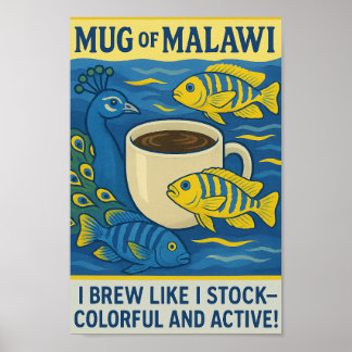 Mok van Malawi - Kleurrijke Coffee Art Print