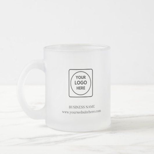 Mok van matglas met bedrijfslogo (Links)