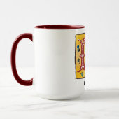 Mok van medieval-Floral verlicht letter R (Links)