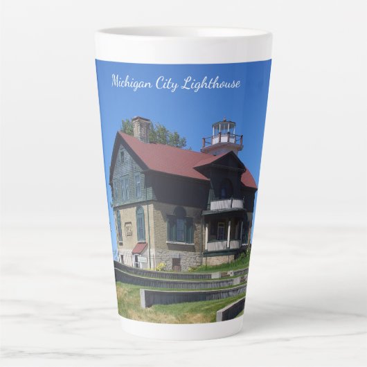 Mok van Michigan City Lighthouse latte (Voorkant)
