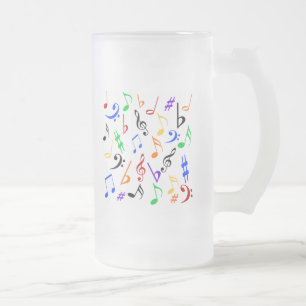 Mok van muzieknoten - Glas, bevroren