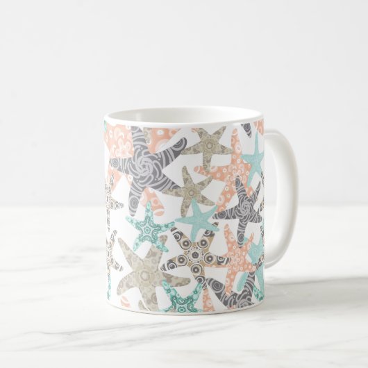 Mok van naadloze patroonkoffie (Voorkant rechts)