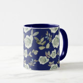 Mok van Navy Blue Floral (Voorkant rechts)