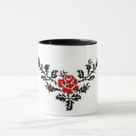 Mok van Oekraïnse Vyshyvanka Red Rose Embroidery