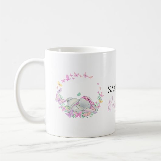 mok van olifant roze vlinders Koffie (Links)