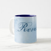 Mok van omgekeerde koffie - Groot: Sky Blue Elegan (Voorkant links)