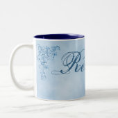 Mok van omgekeerde koffie - Groot: Sky Blue Elegan (Links)
