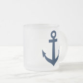 Mok van onautisch glas met scheepsankerpictogram (Voorkant rechts)