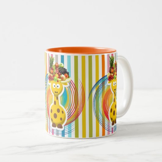 Mok van Oranje stripe Giraffe (Voorkant rechts)