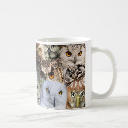 Mok van Owl Bird Collage Coffee (Rechts)