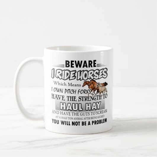 Mok van paarden - I Ride Horses Coffee Mok (Links)