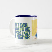 Mok van paardenkoffie Cartoon (Voorkant links)