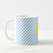 Mok van platzure blauwe strepe monogram (Links)