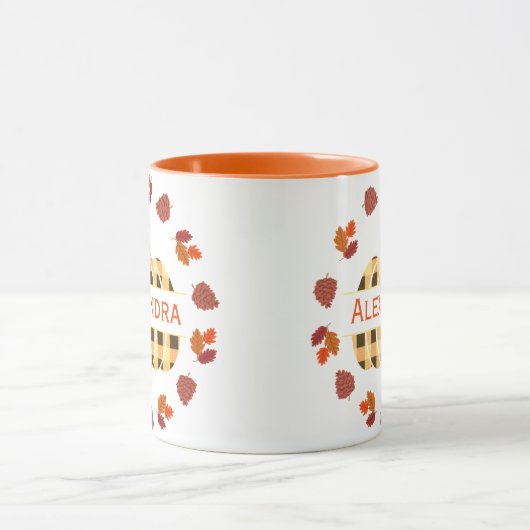 Mok van pompoen en valbladeren (Midden)