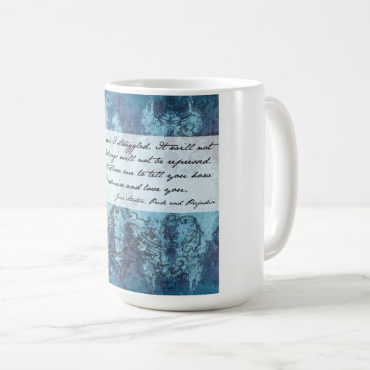 Mok van pride en prejudice koffie (Voorkant rechts)