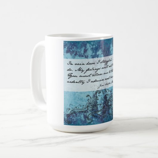 Mok van pride en prejudice koffie (Voorkant links)