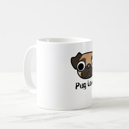 Mok van pug-liefhebbers (Voorkant links)