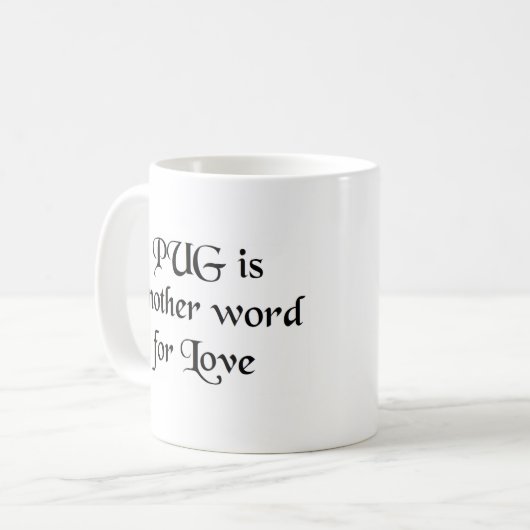 mok van pug word coffee (Voorkant links)