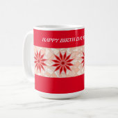 MOK VAN RODE EN PINK MIX GEBOORTEDAG (Voorkant links)