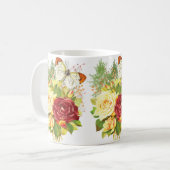 Mok van roos en vlinderkoffie (Voorkant links)