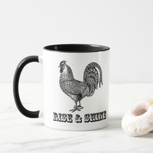 Mok van Rooster Rise & Shine Rooster Coffee (Met donut)